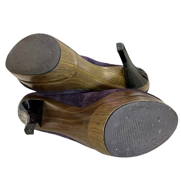 Jessica Simpson Colie pumps heels purple suede leather size 7B platform 5” heel - Picture 9 of 10